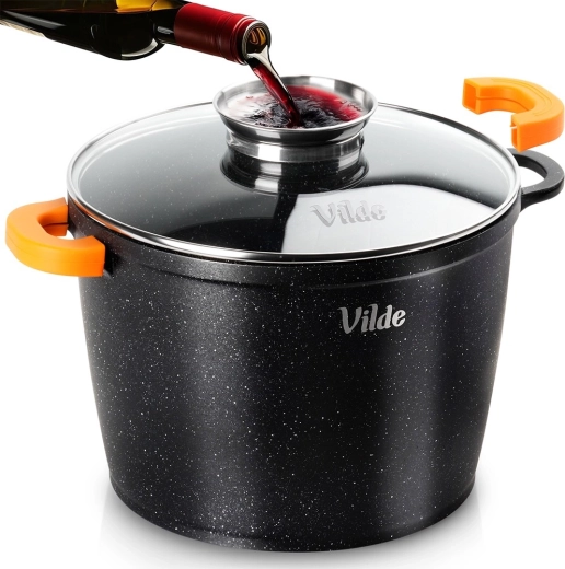 Olla de granito con tapa de vidrio TERRUNA AROMA 24 cm, 6,7 l