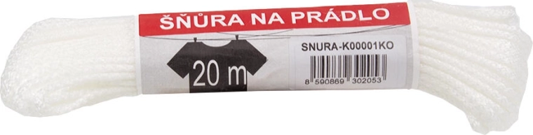 Cuerda para tender PPV 20 m, diámetro 3 mm, blanca