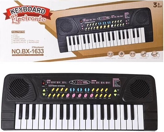 Teclado electrónico infantil con micrófono, 37 teclas - 1 pieza
