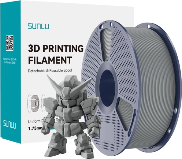 Filamento Sunlu PLA+ 2.0 gris 1,75 mm