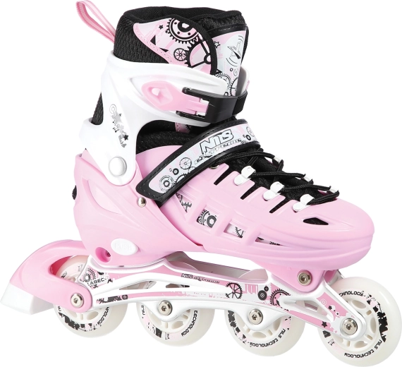 Patines infantiles ajustables 4 en 1 NILS Extreme – Rosas