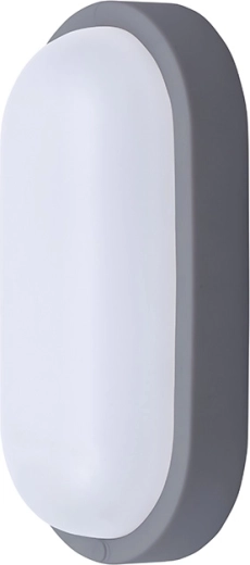 Solight lámpara LED ovalada exterior 13 W, 910 lm, 4000 K, IP54, gris, 21 cm