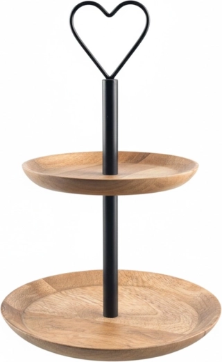 Madera de mango natural y metal estable