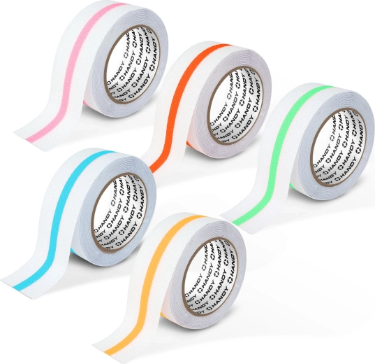 Cinta adhesiva antideslizante con franja fosforescente 5 m × 50 mm - 1 unidad