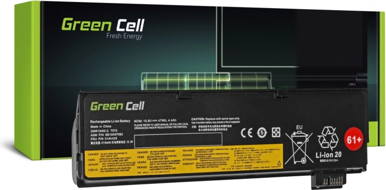 Batería para Lenovo ThinkPad T470/T570/P51s – Green Cell 11,1 V 4,4 Ah