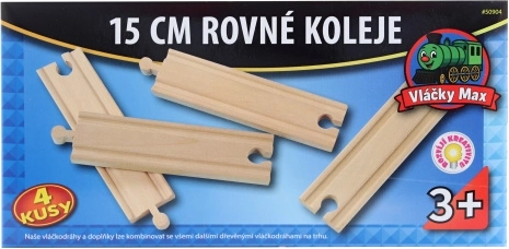Vías rectas Vláčky Max de 15 cm - 4 unidades