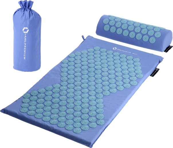 Set de acupresión con esterilla y almohada HMS Premium, azul