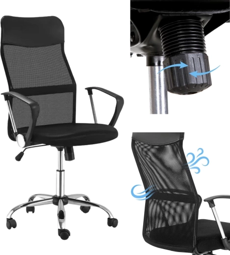 Silla de oficina ergonómica ErgoLux Pro Mesh con malla transpirable