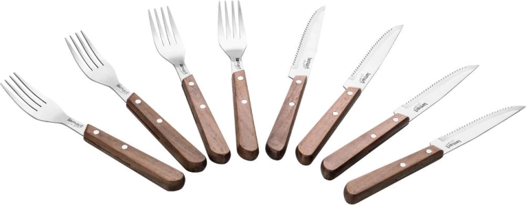 Cubiertos para bistec Lamart Walnut, 8 piezas