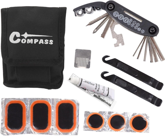 Kit de herramientas para ciclismo con bolsa para reparaciones y mantenimiento de la bicicleta