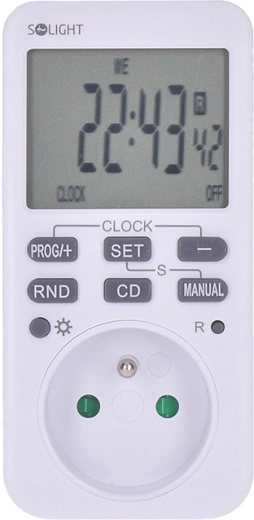 Solight interruptor horario digital semanal con gran LCD retroiluminada