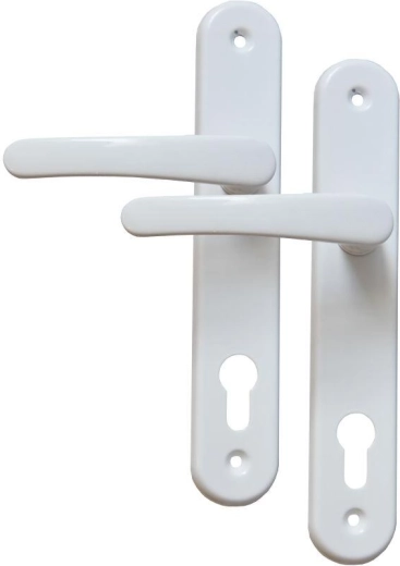 Herraje para puerta MICHAELA, manilla con llave, blanco, distancia entre ejes 90 mm