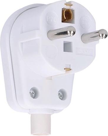 Solight enchufe acodado IP20 blanco