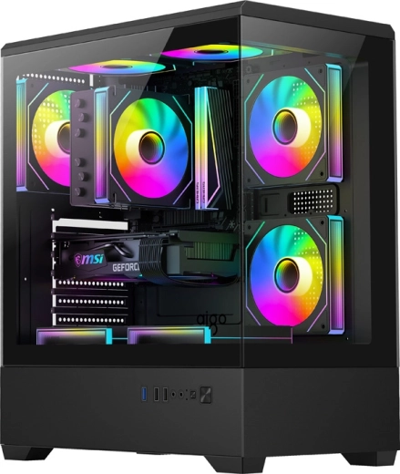 Caja de PC DarkFlash C365 negra con 5 ventiladores
