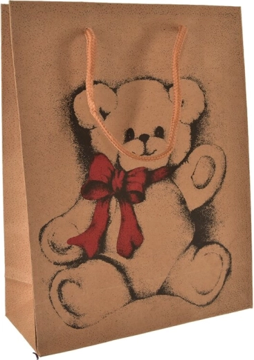 Bolsa de regalo de papel con motivo de oso 15 × 6 × 20 cm