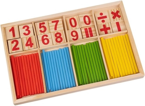Set de madera para aprender a contar con palitos