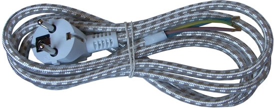 Solight cable de alimentación flexo de 3 m, 3 × 0,75 mm², trenzado, con enchufe acodado