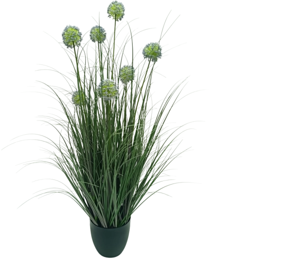 Garden Line césped ornamental artificial en maceta Allium azul 105 cm