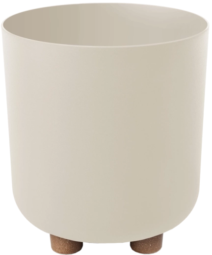 Maceta Sofia 19 cm de plástico reciclado, beige