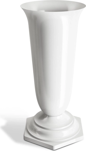 Jarrón funerario NATY con base pesada 23 cm, blanco
