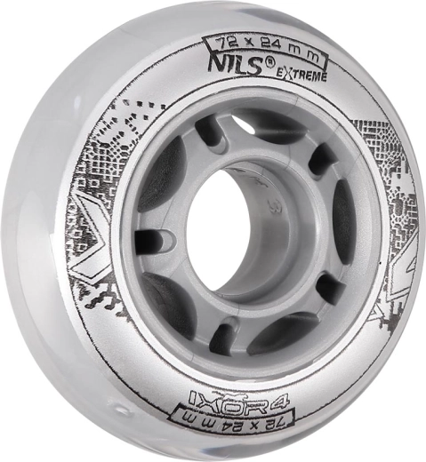 Ruedas para patines en línea NILS EXTREME PU 72 × 24 transparentes (4 unidades)