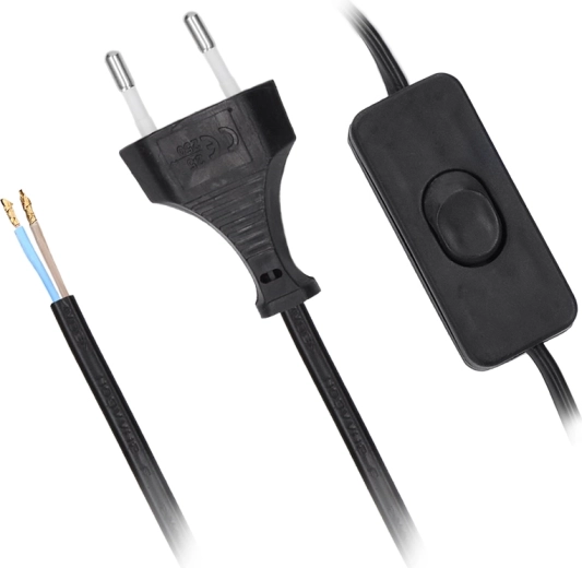 Cable flexo Solight con interruptor, 3 m, negro