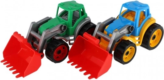 Tractor de colores con pala de plástico para niños