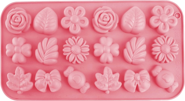 Molde de silicona para hielo TORO – flores, 18 cubitos