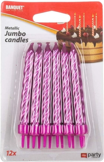 Velas de cumpleaños jumbo MY PARTY - paquete de 12 uds