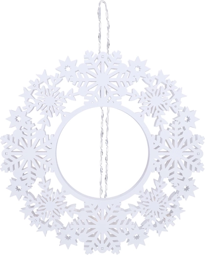 Solight corona navideña LED de madera con temporizador 30 cm blanca - 1 unidad