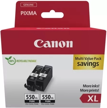 Pack doble de cartuchos de tinta negra Canon PGI-550XL