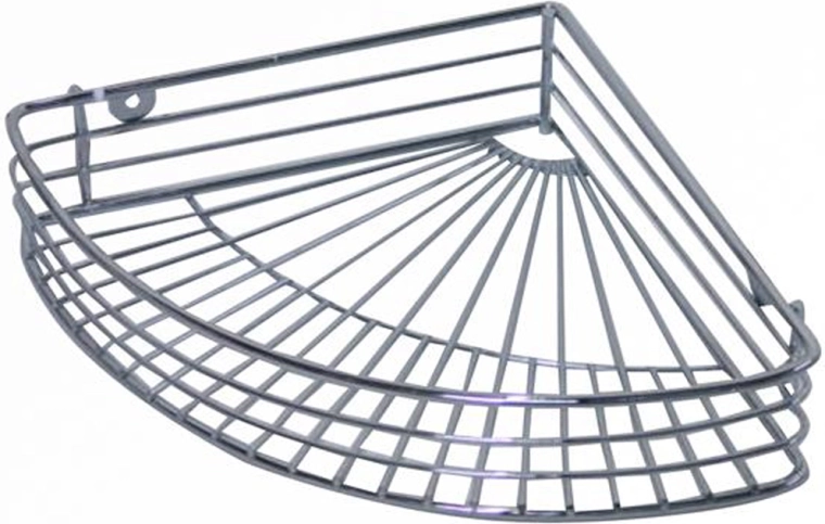 Estante esquinero de baño de metal cromado 6,6 × 31,5 × 22,7 cm