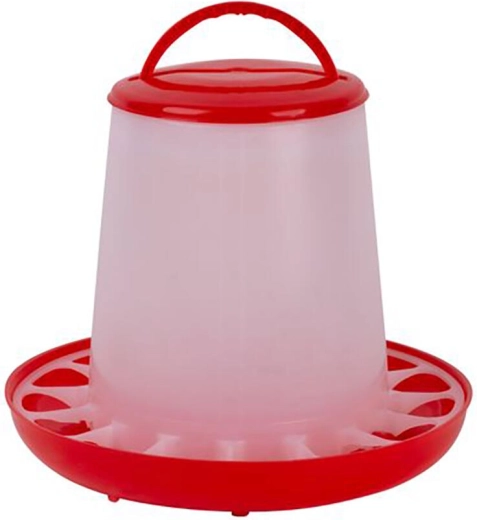 Comedero para aves de corral de plástico de 1,5 kg con posibilidad de colgarlo