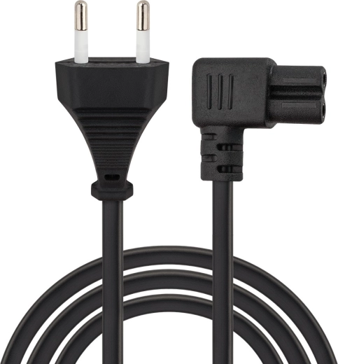 Savio CL-186 cable de alimentación de 2 pines C7 en ángulo 5 m