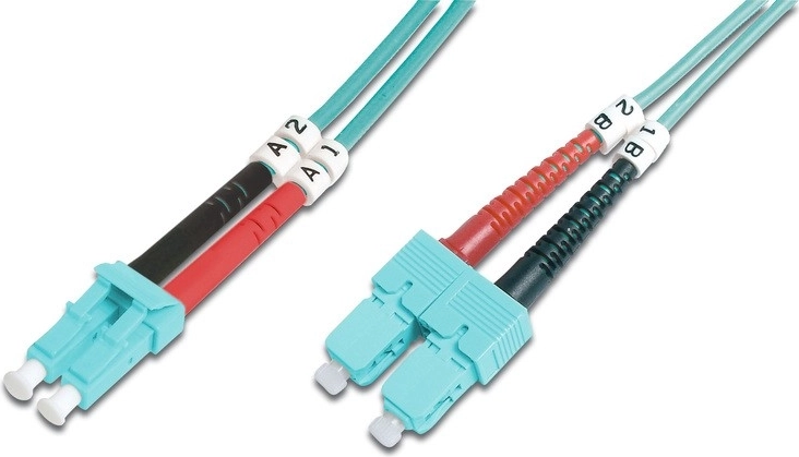 Cable de parche óptico LC–SC OM3 dúplex 2 m LSOH