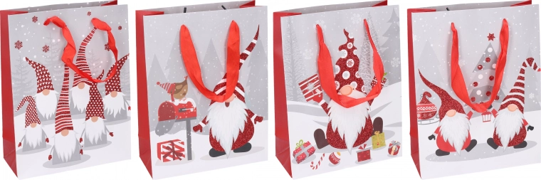 Bolsa de regalo S con motivo navideño 17,5 × 23,5 × 8 cm
