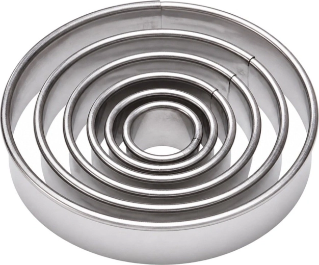 Cortadores redondos Orion de acero inoxidable de 1,3–5,2 cm - 5 unidades
