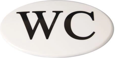 Placa de puerta WC – plástico blanco