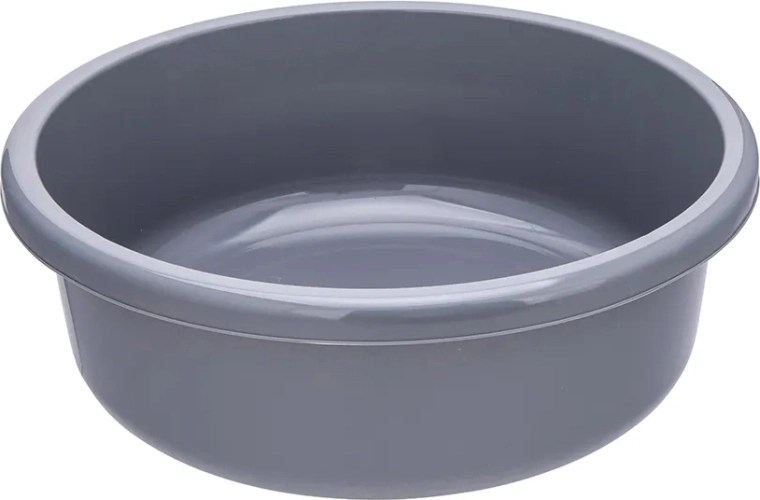 Cuenco de plástico redondo 9 l gris 36 cm