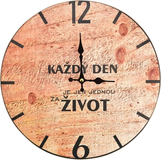 Reloj de pared Cada día 34 cm, de madera
