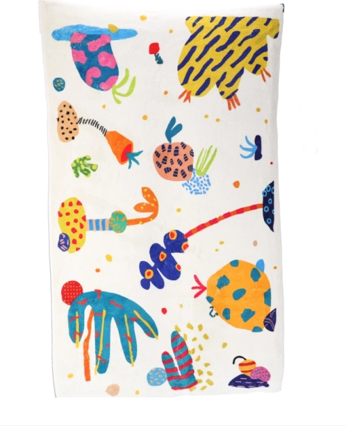 Alfombra infantil, esterilla para gatear 140 × 80 cm beige