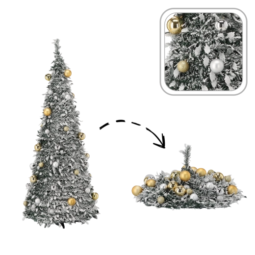 Árbol de Navidad artificial plegable Elsa 180 cm con 150 LED