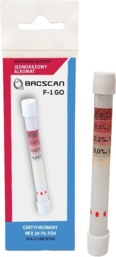 Alcoholímetro químico desechable BACscan F-1 GO