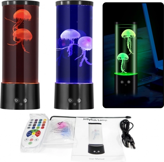 Lámpara LED decorativa con medusas a pilas y cable USB