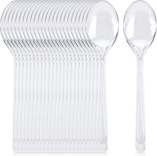 Cucharas de plástico reutilizables 17,5 cm, 25 uds