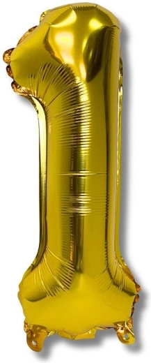 Globo de foil número 1, dorado 40 cm