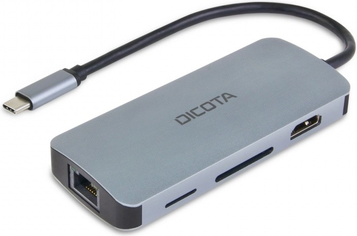 Multi hub USB‑C 8 en 1 con alimentación PD 100 W DICOTA