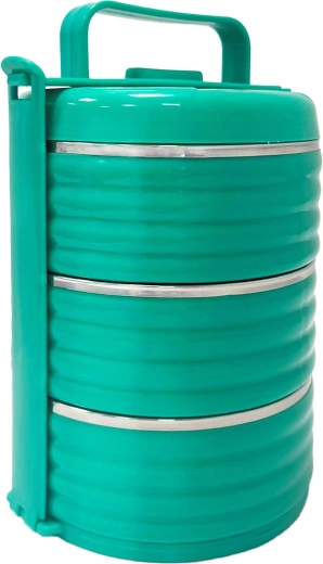 Portacomidas de plástico con interior de acero inoxidable TORO 3×0,6 l