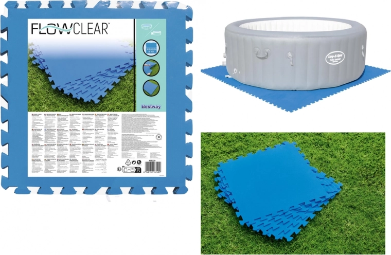Alfombrillas protectoras de espuma para piscina 50 × 50 cm – 9 uds., BESTWAY Flowclear