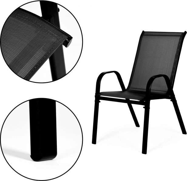 Estructura de acero estable y tapones protectores